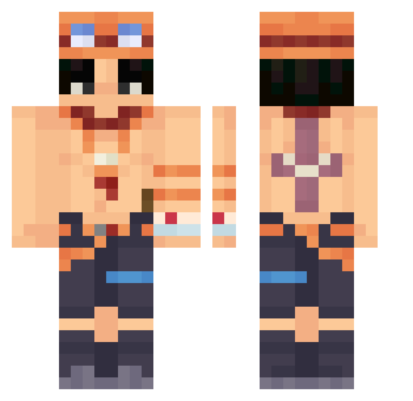 ImJOEYS Minecraft skin, front and back view