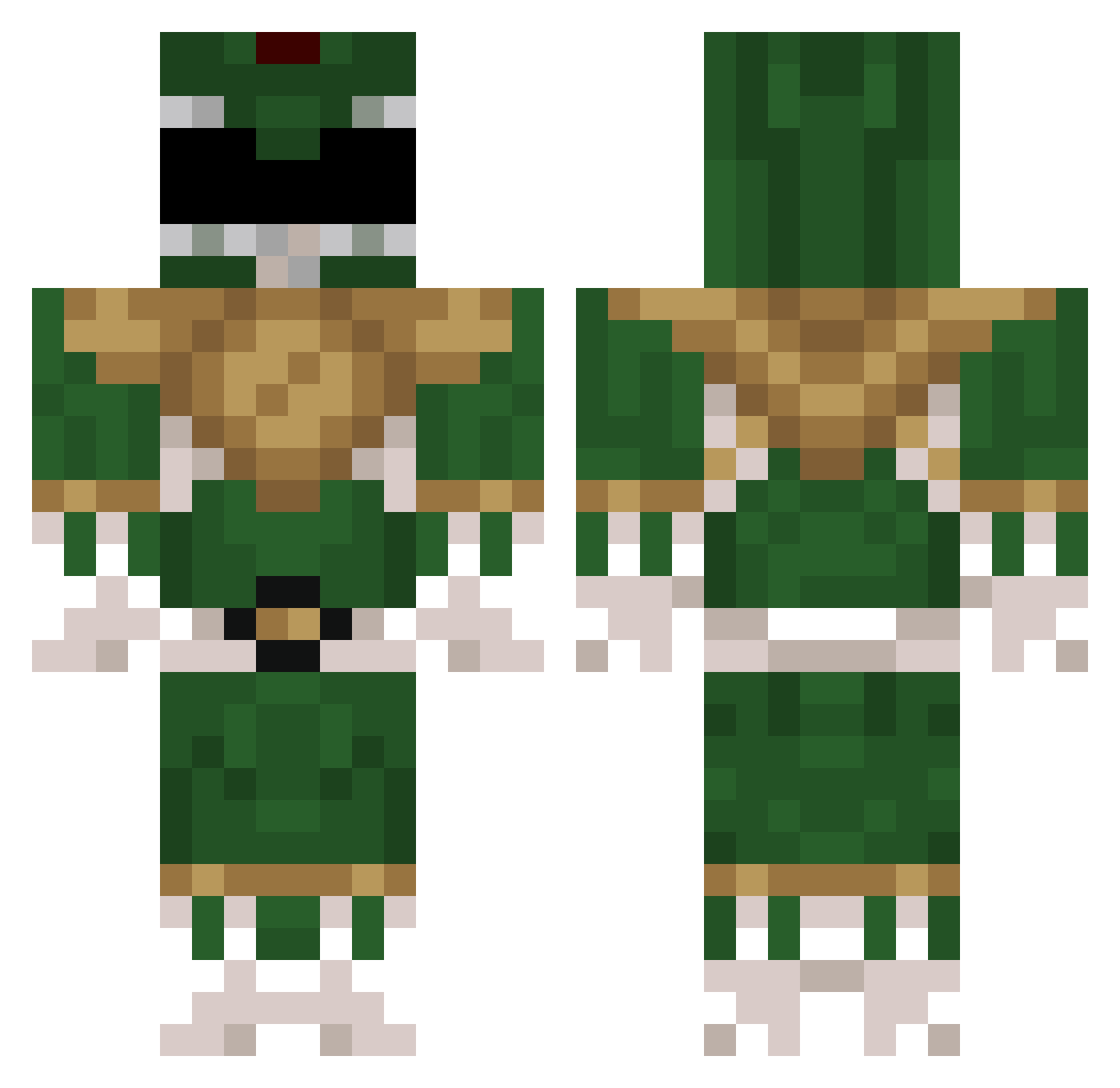 P0CARISWEAT Minecraft skin, front and back view
