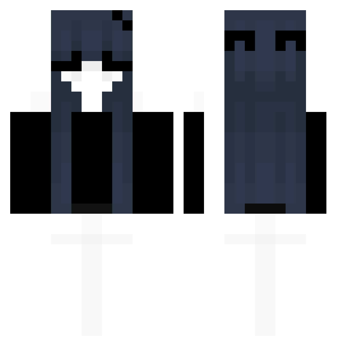 uvliaa Minecraft skin, front and back view
