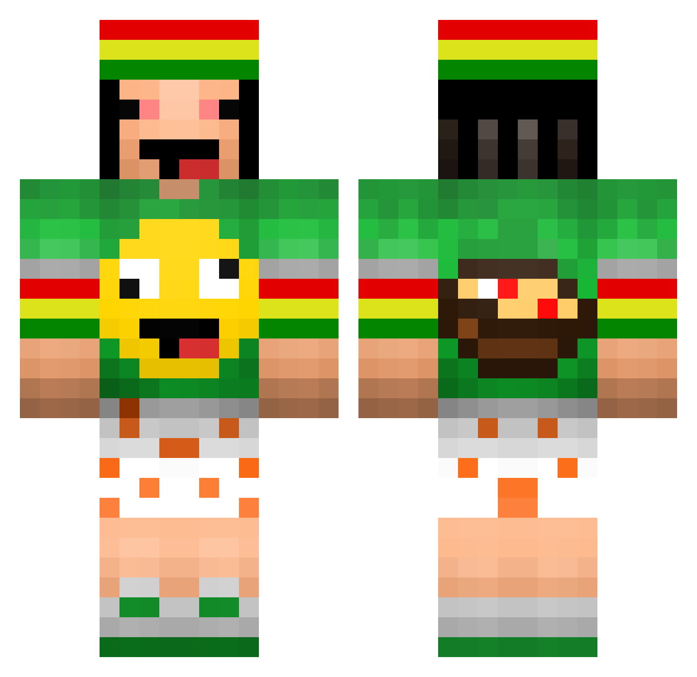 CONSTER4 Minecraft skin, front and back view