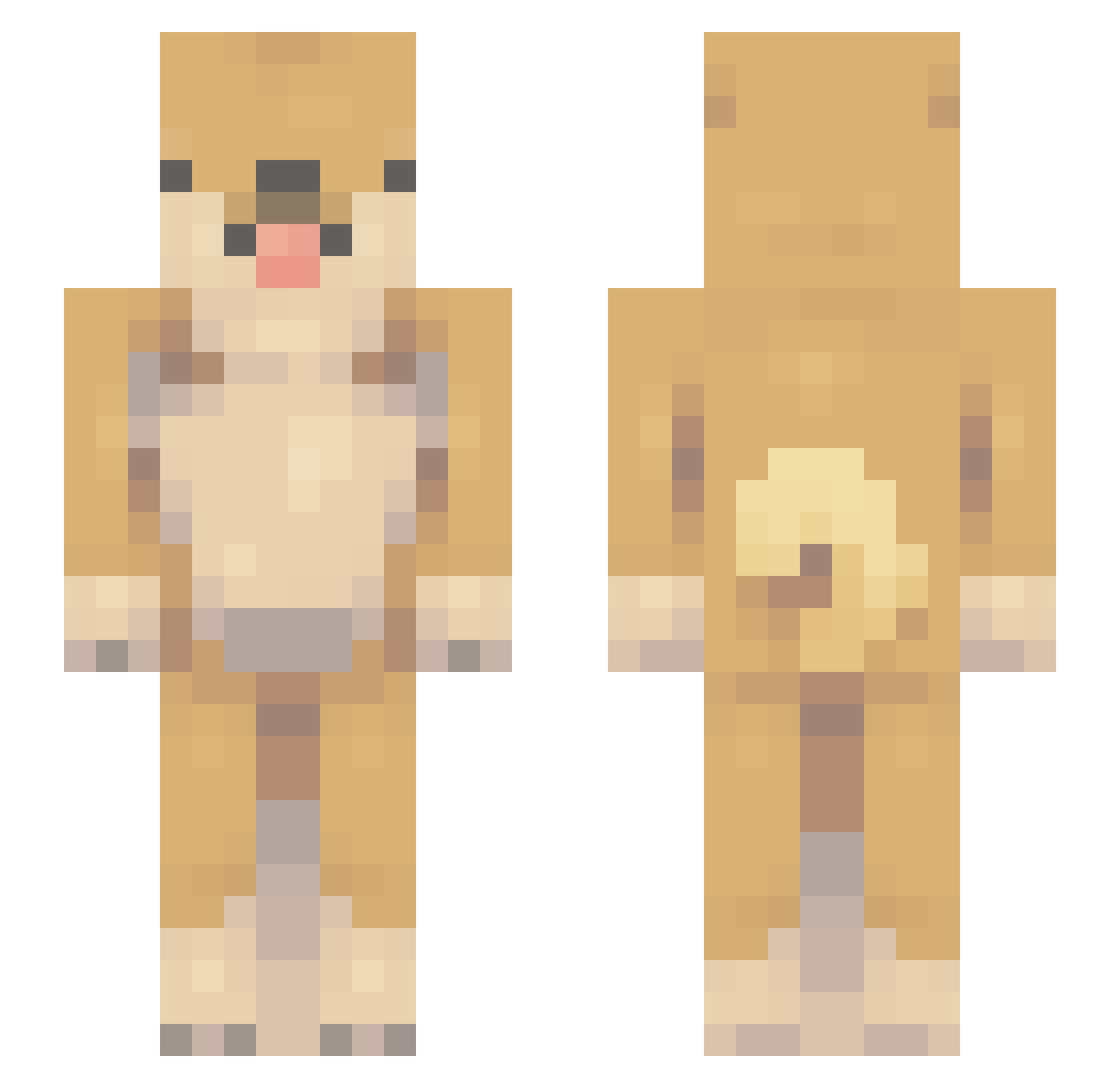 jerndawgg Minecraft skin, front and back view