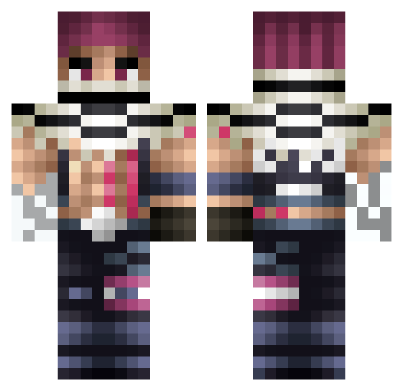 katakuuri Minecraft skin, front and back view