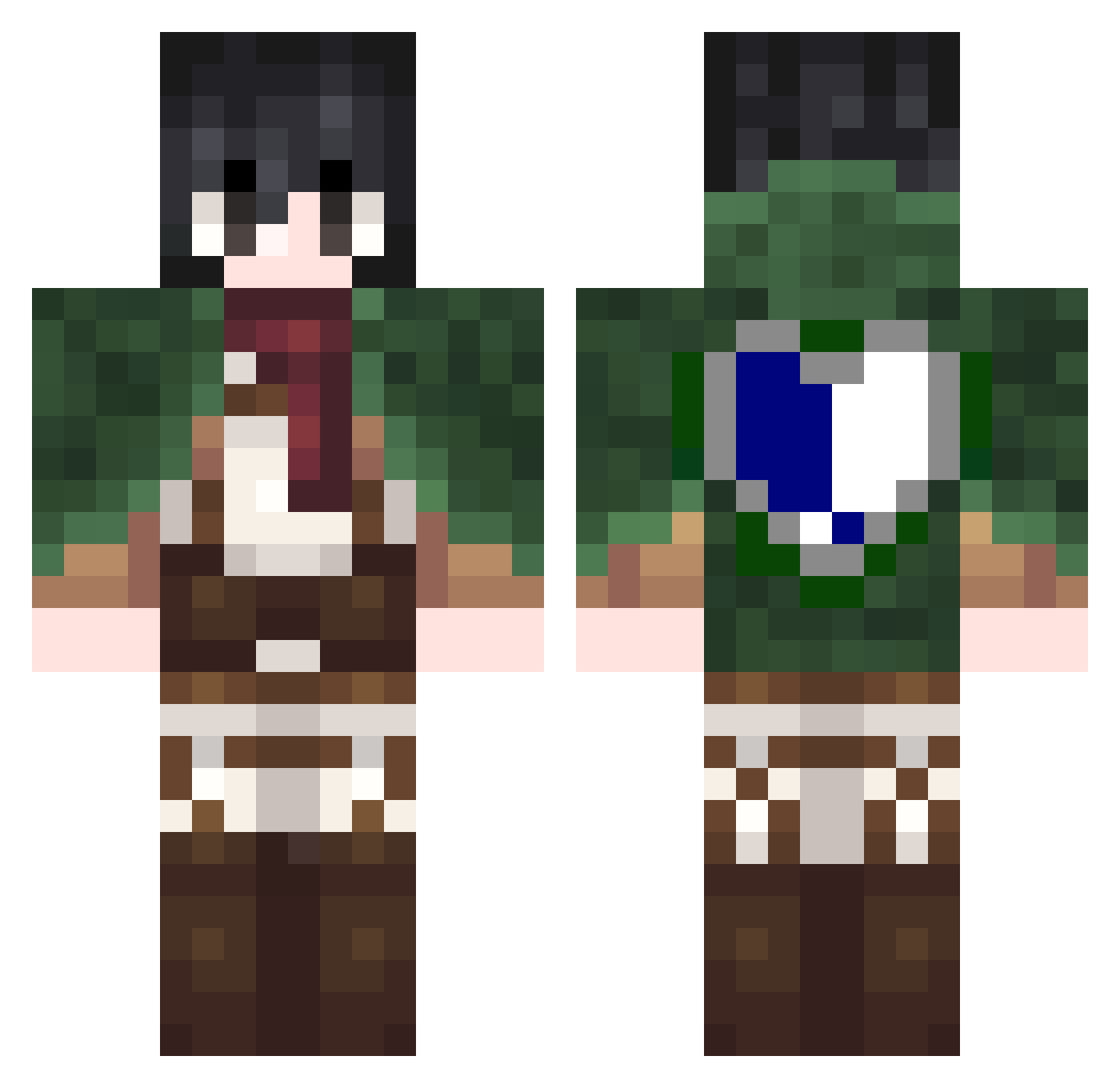 Nabodyh Minecraft skin, front and back view