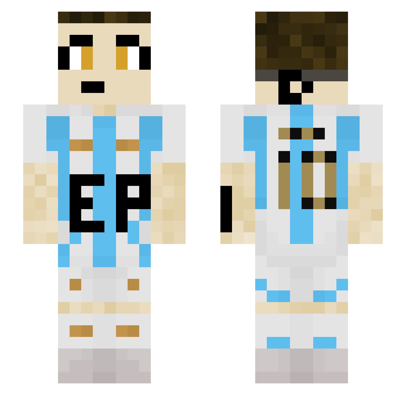 Noga14 Minecraft skin, front and back view