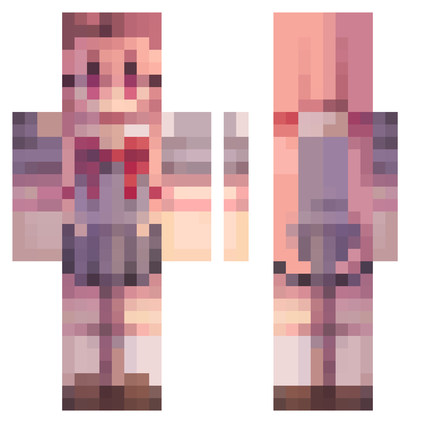 MissMadamMari Minecraft skin, front and back view