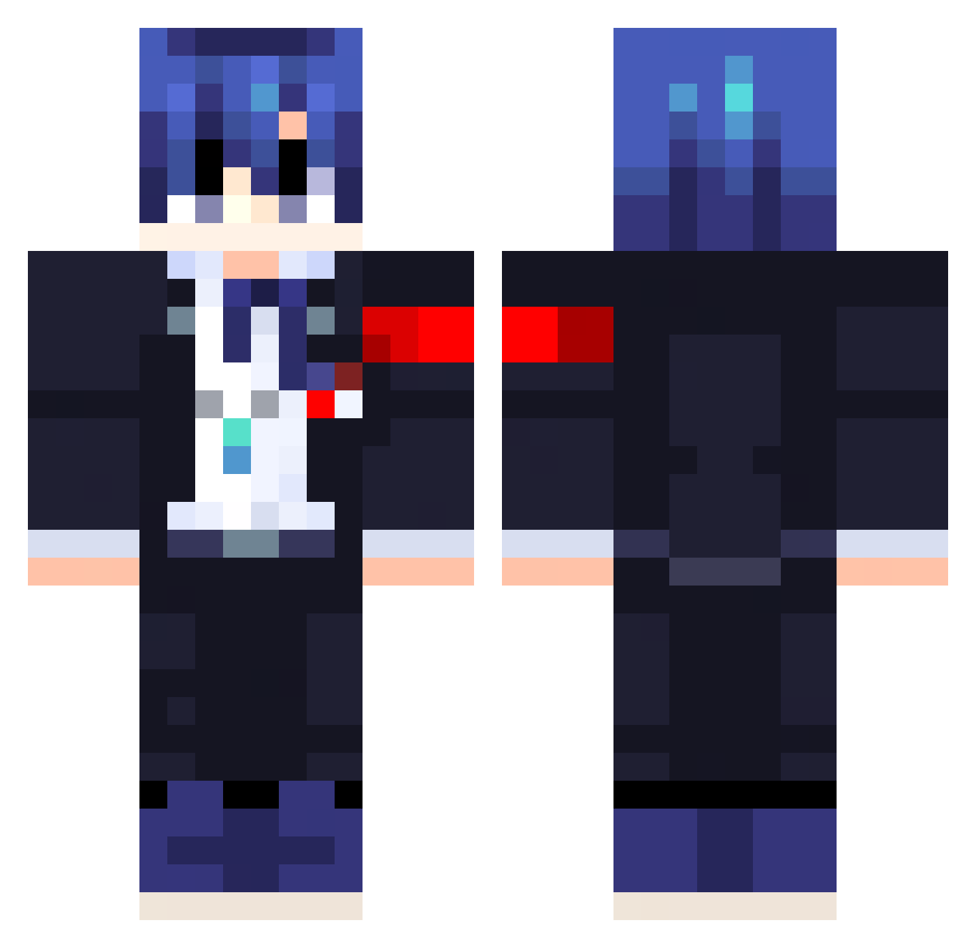 Jack5312 Minecraft skin, front and back view