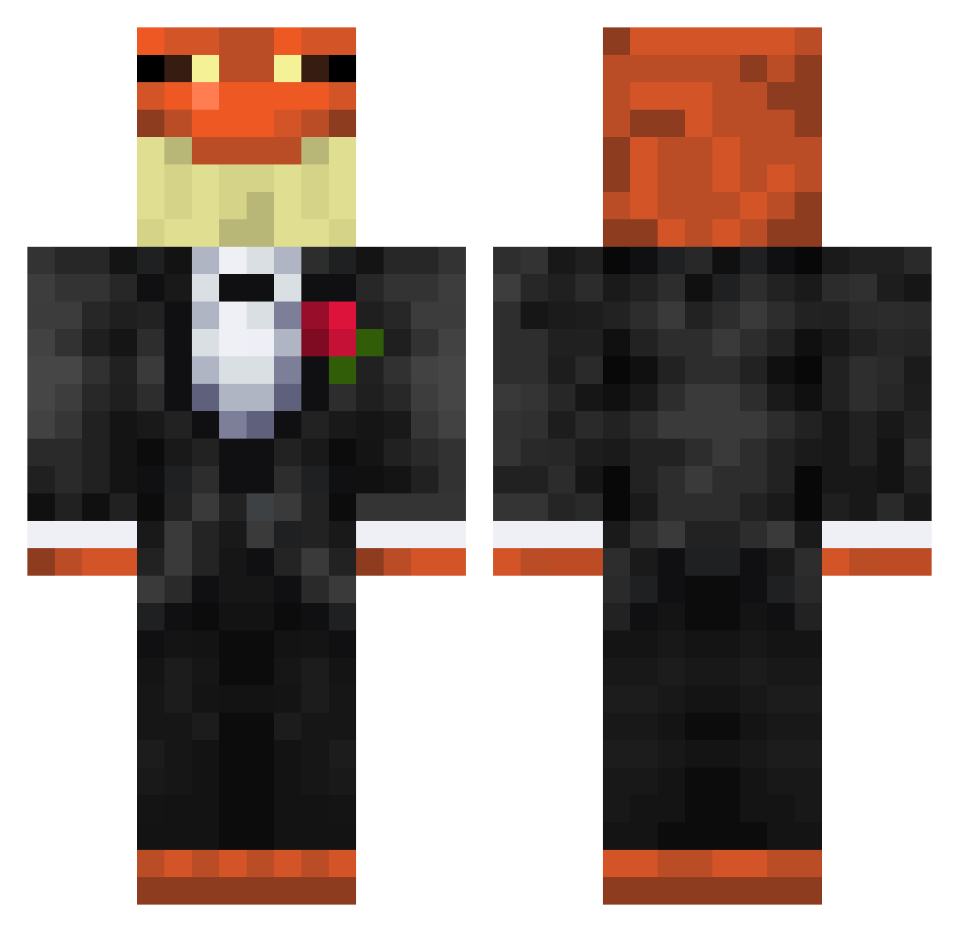 Thegreatforg Minecraft skin, front and back view