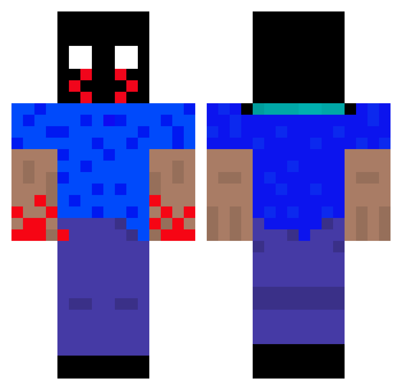 Tixdrop10 Minecraft skin, front and back view