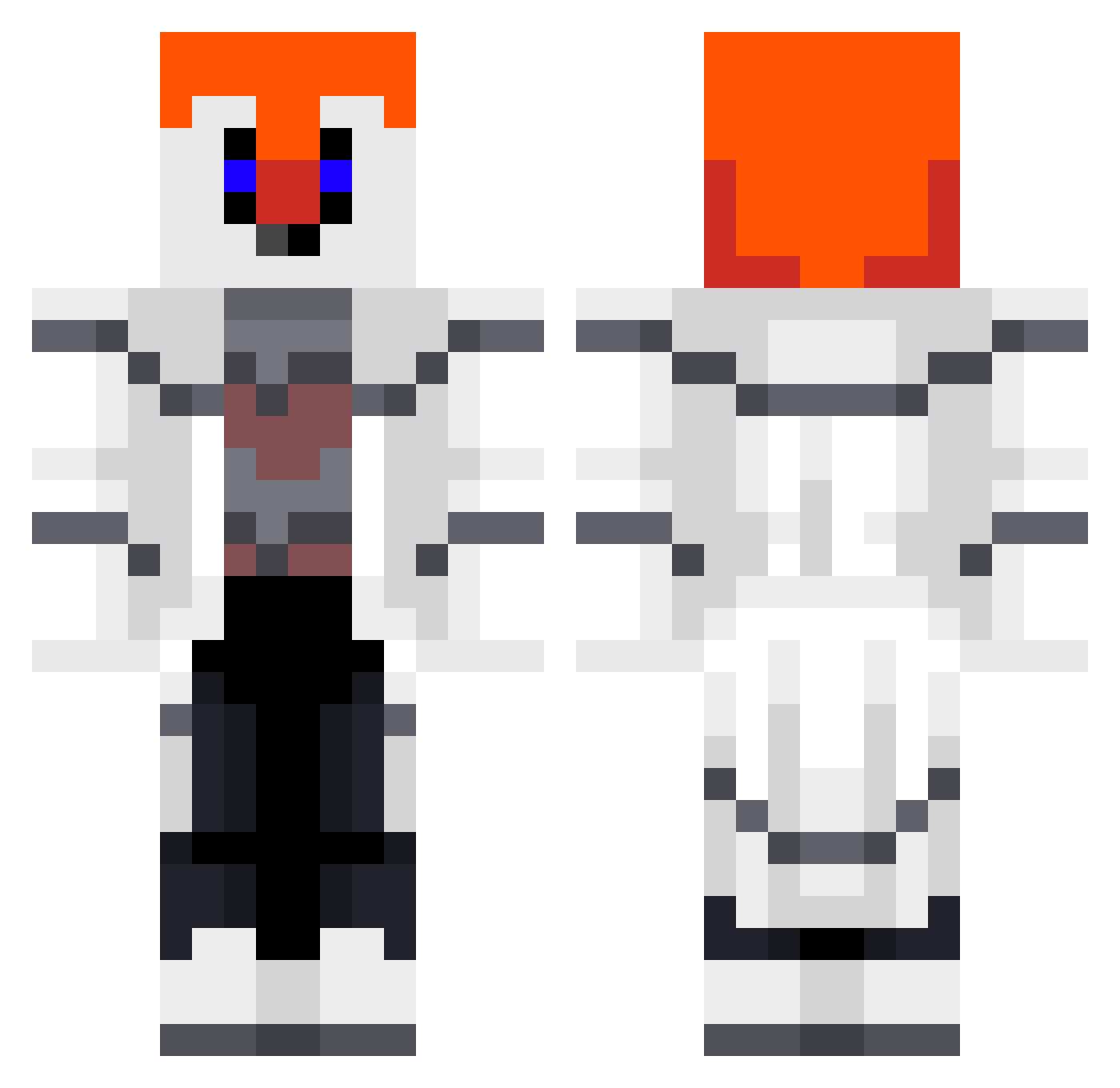zenpx Minecraft skin, front and back view