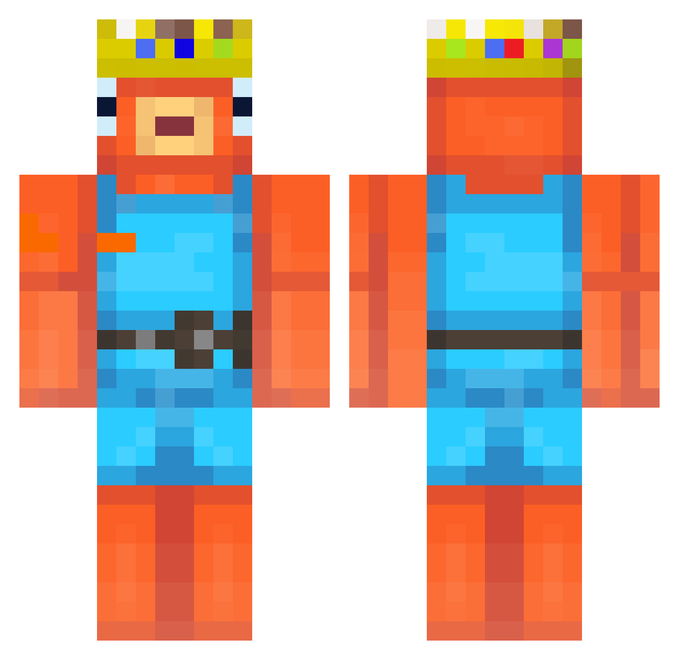 Rybaa4 Minecraft skin, front and back view