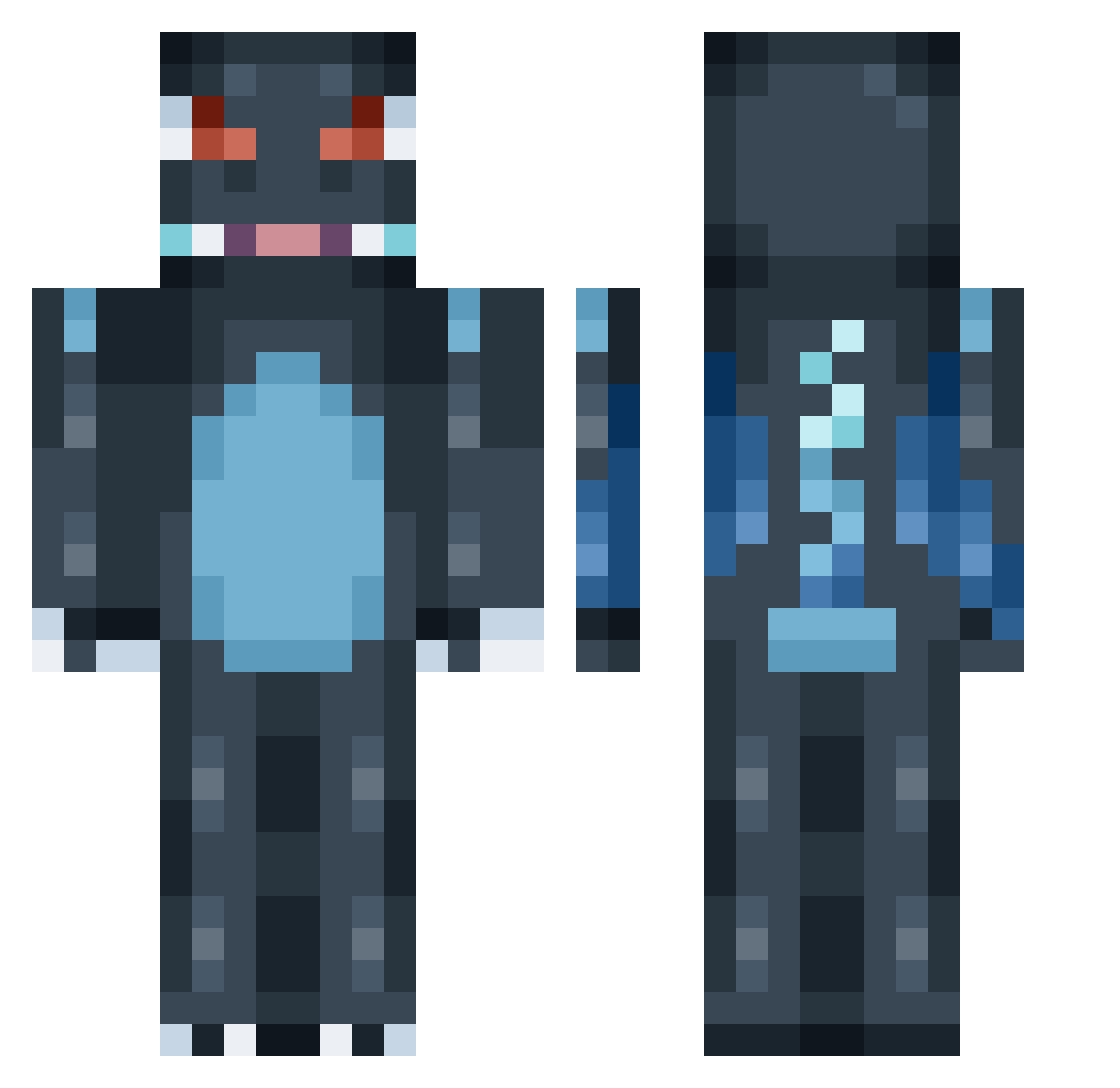 HUMNGH Minecraft skin, front and back view