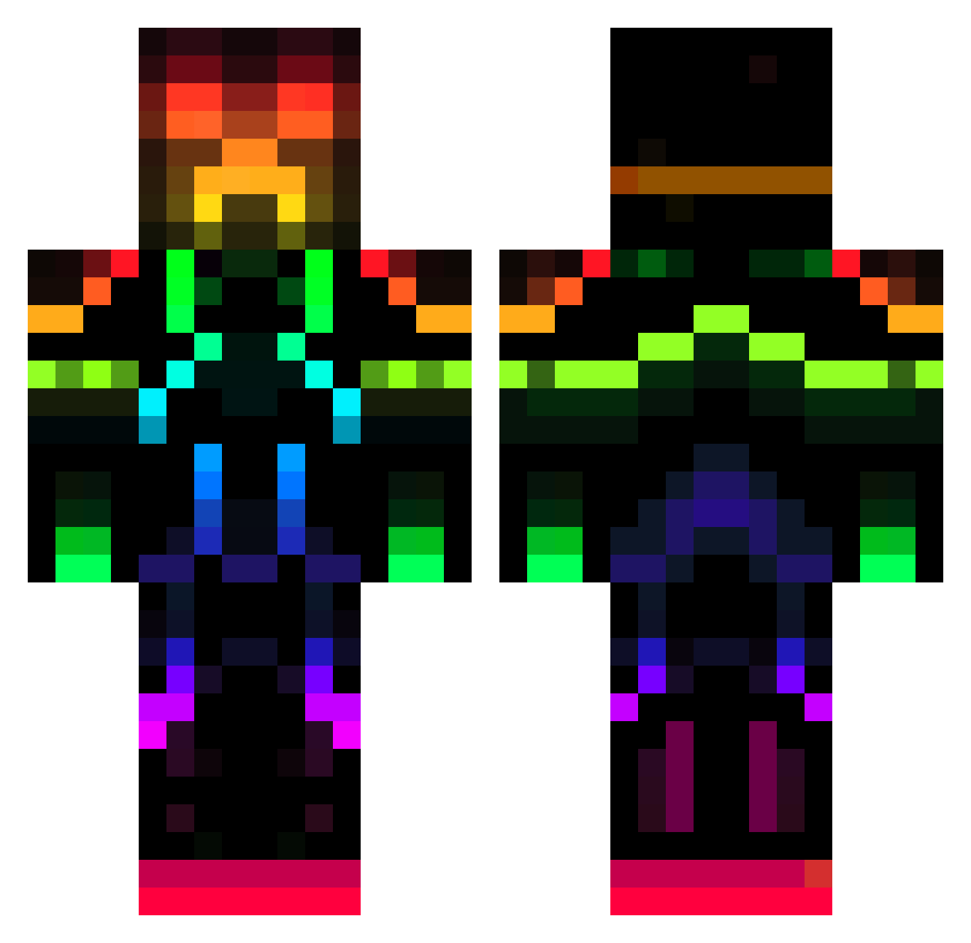 Augurl Minecraft skin, front and back view