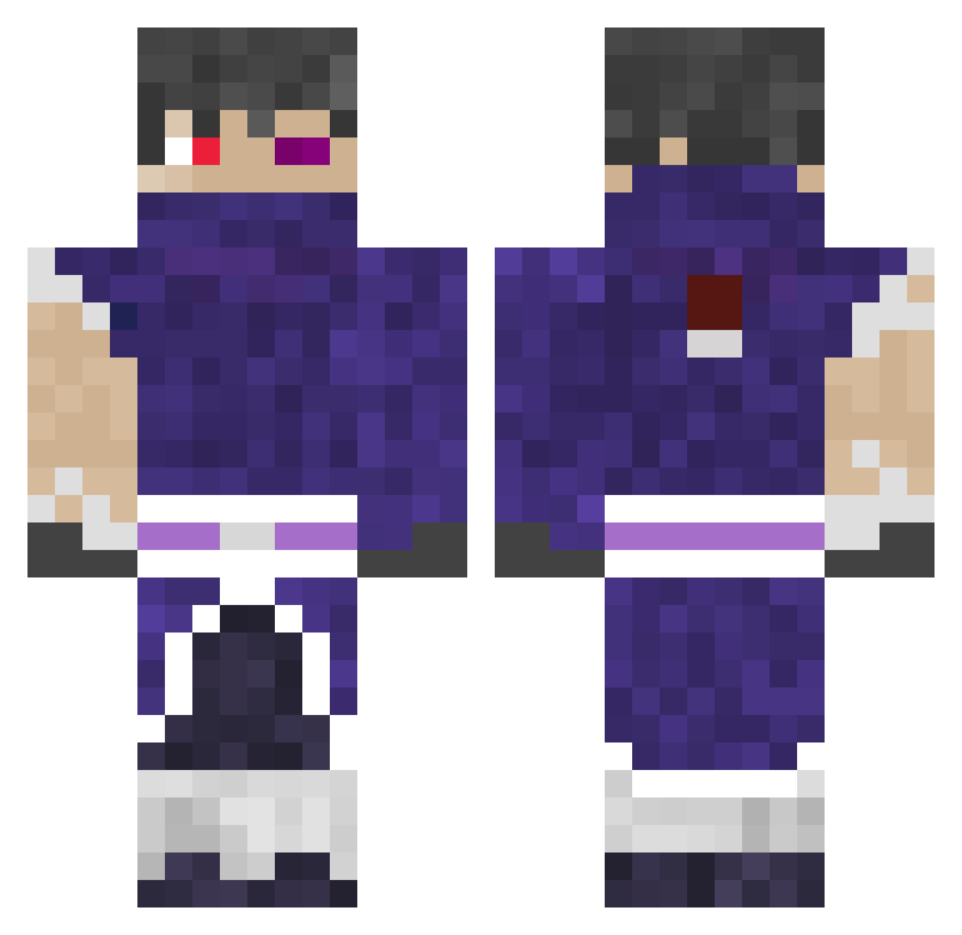 iDefend Minecraft skin, front and back view
