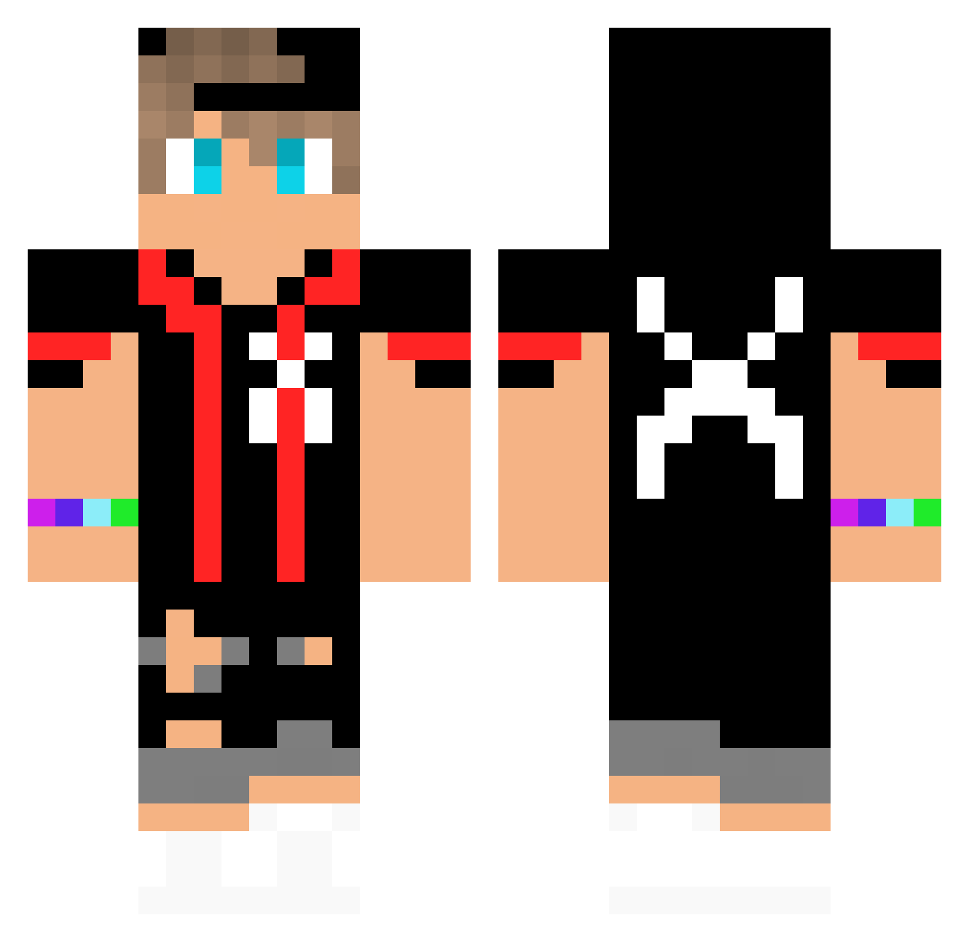 Puregamer62 Minecraft skin, front and back view