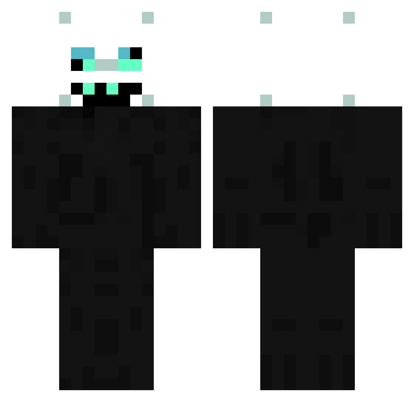 Axrobic Minecraft skin, front and back view