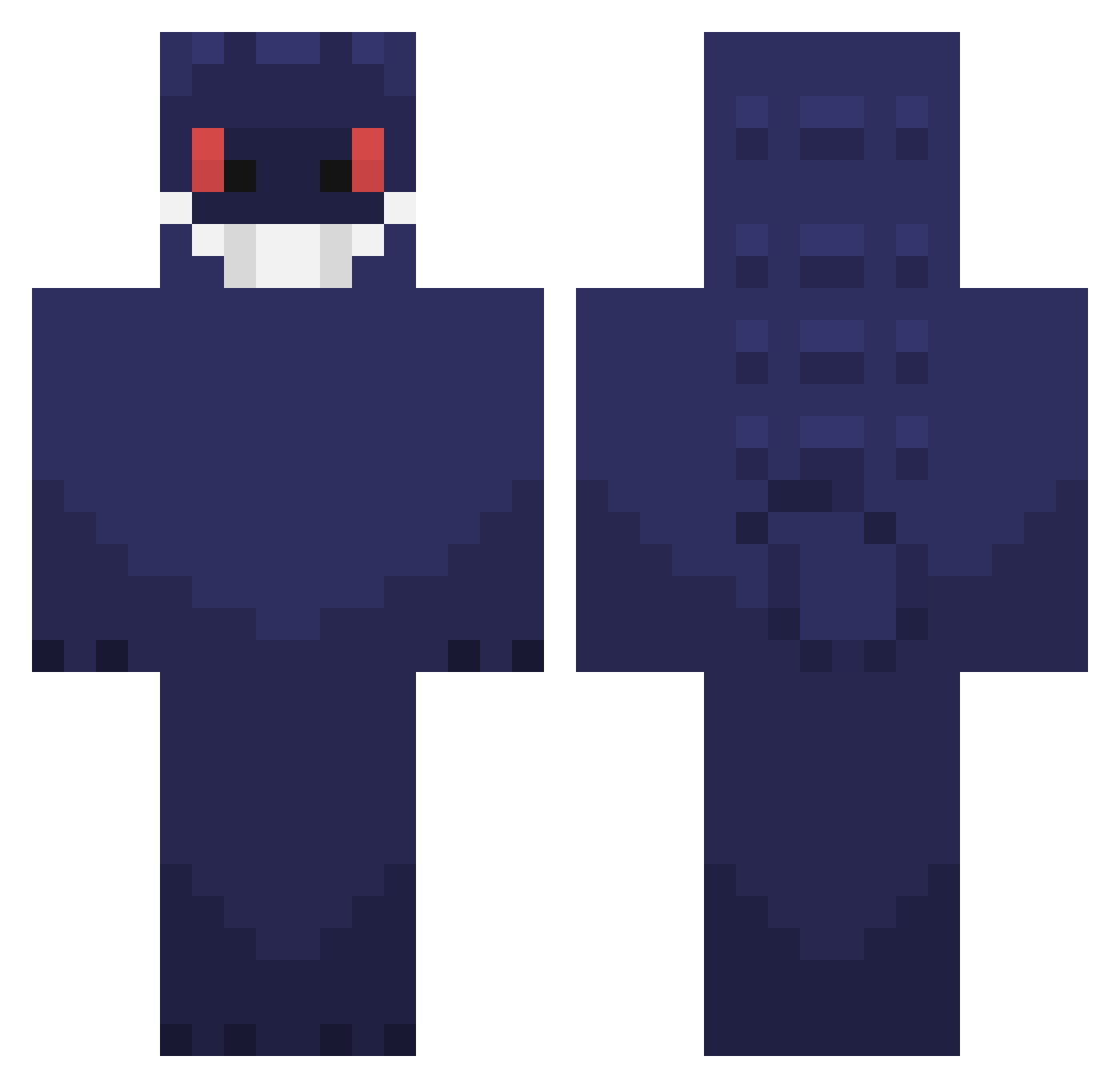 yascro Minecraft skin, front and back view