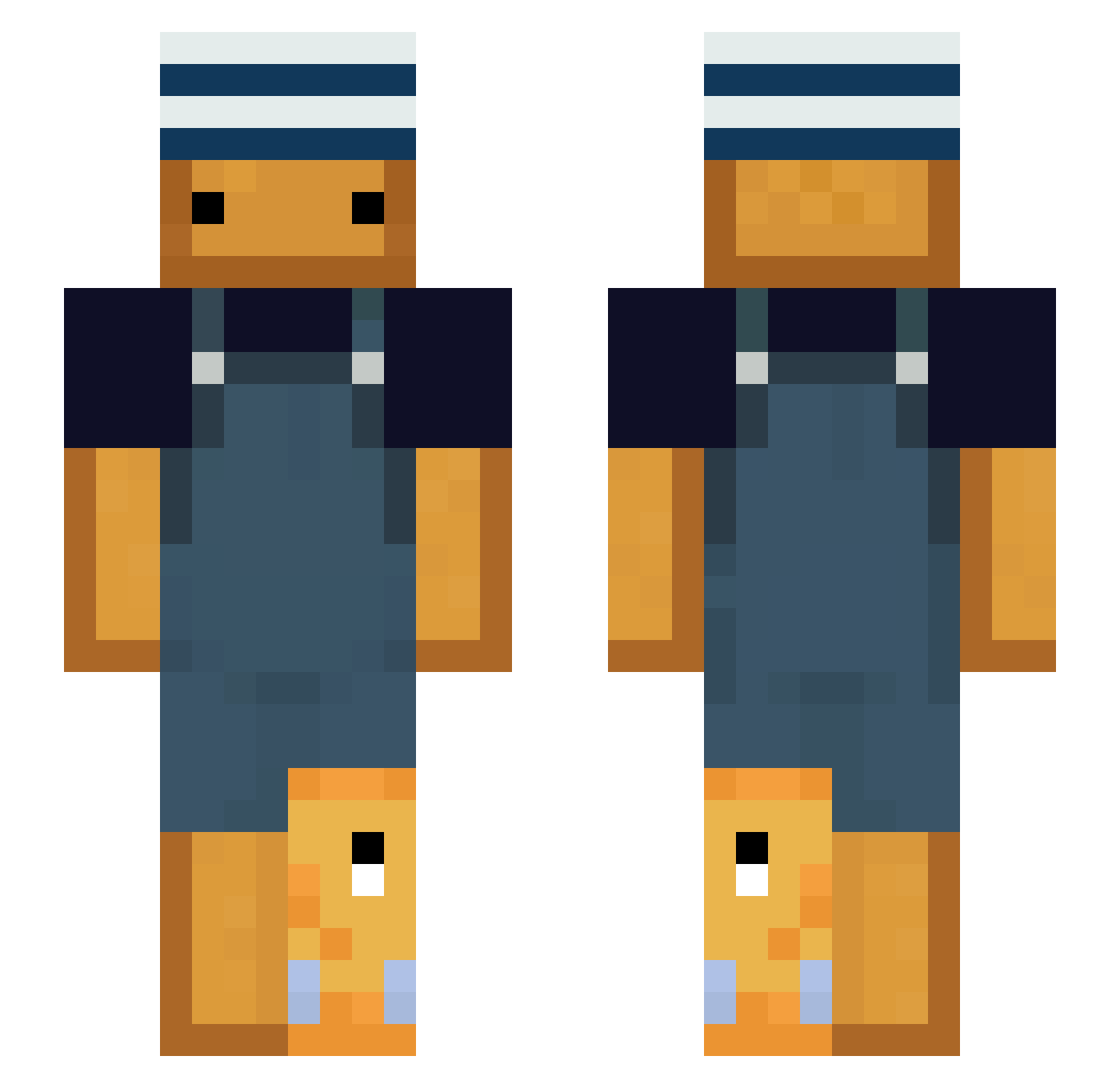 broskibread Minecraft skin, front and back view