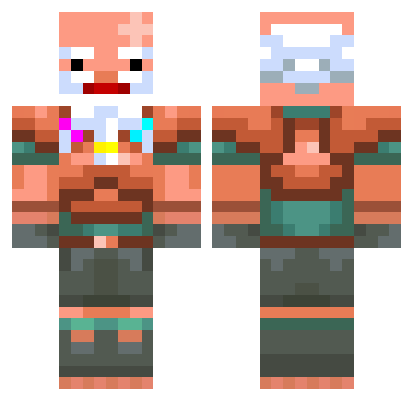 SniperInfantry Minecraft skin, front and back view