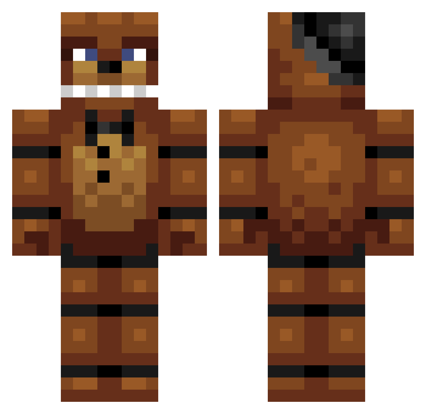 ExcaliBastard13 Minecraft skin, front and back view
