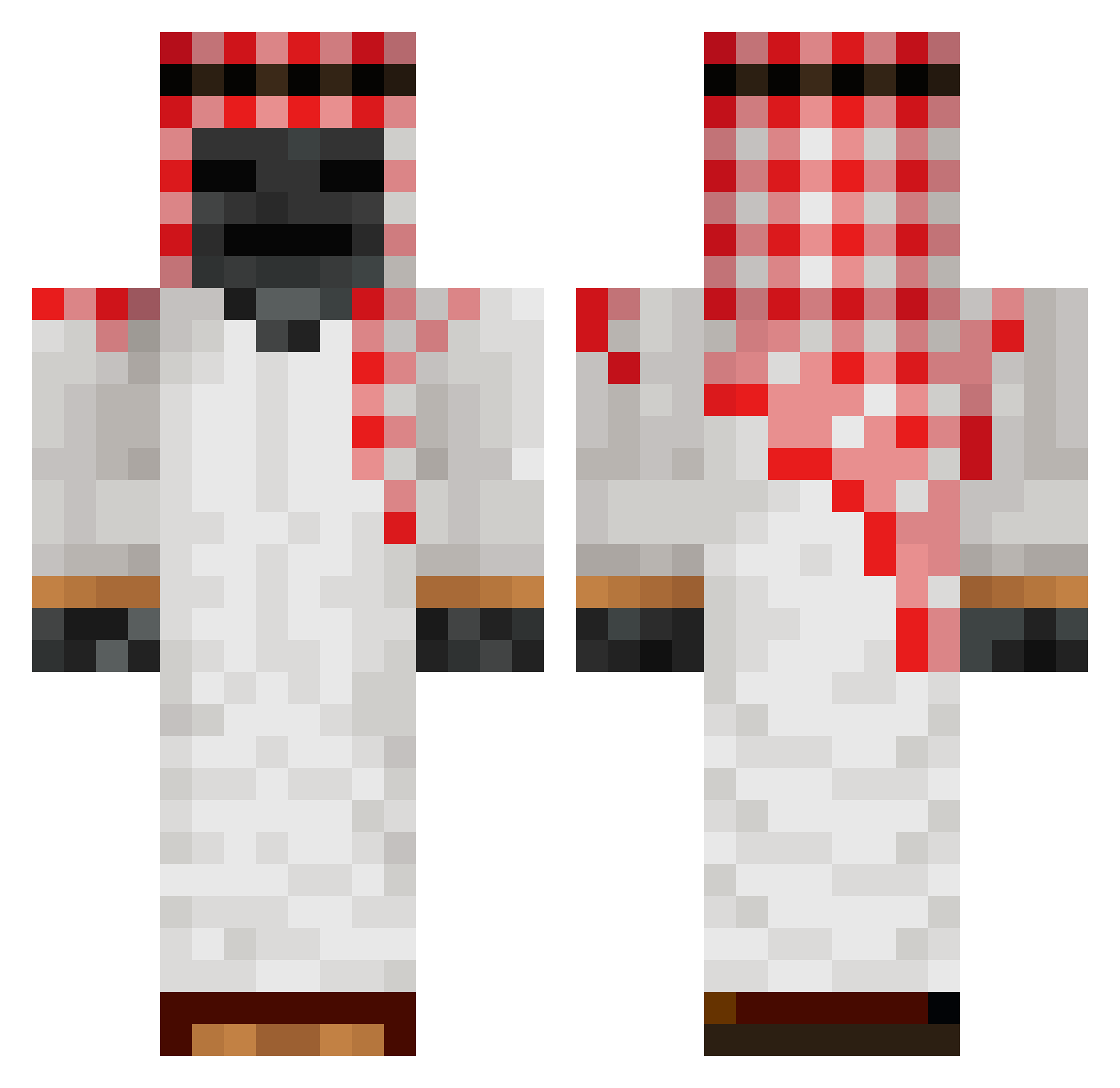 jergat Minecraft skin, front and back view