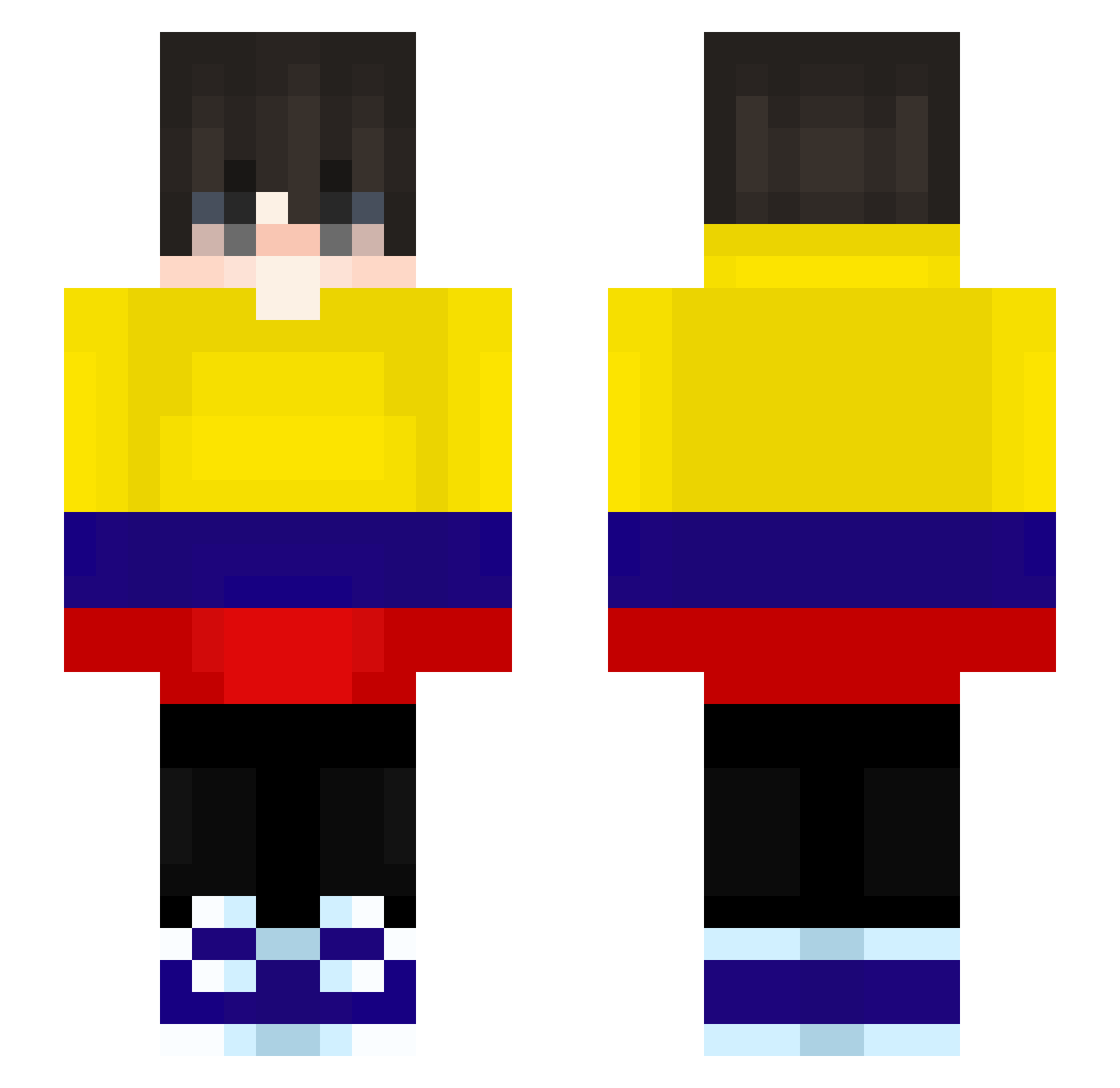 MoritaProGG Minecraft skin, front and back view