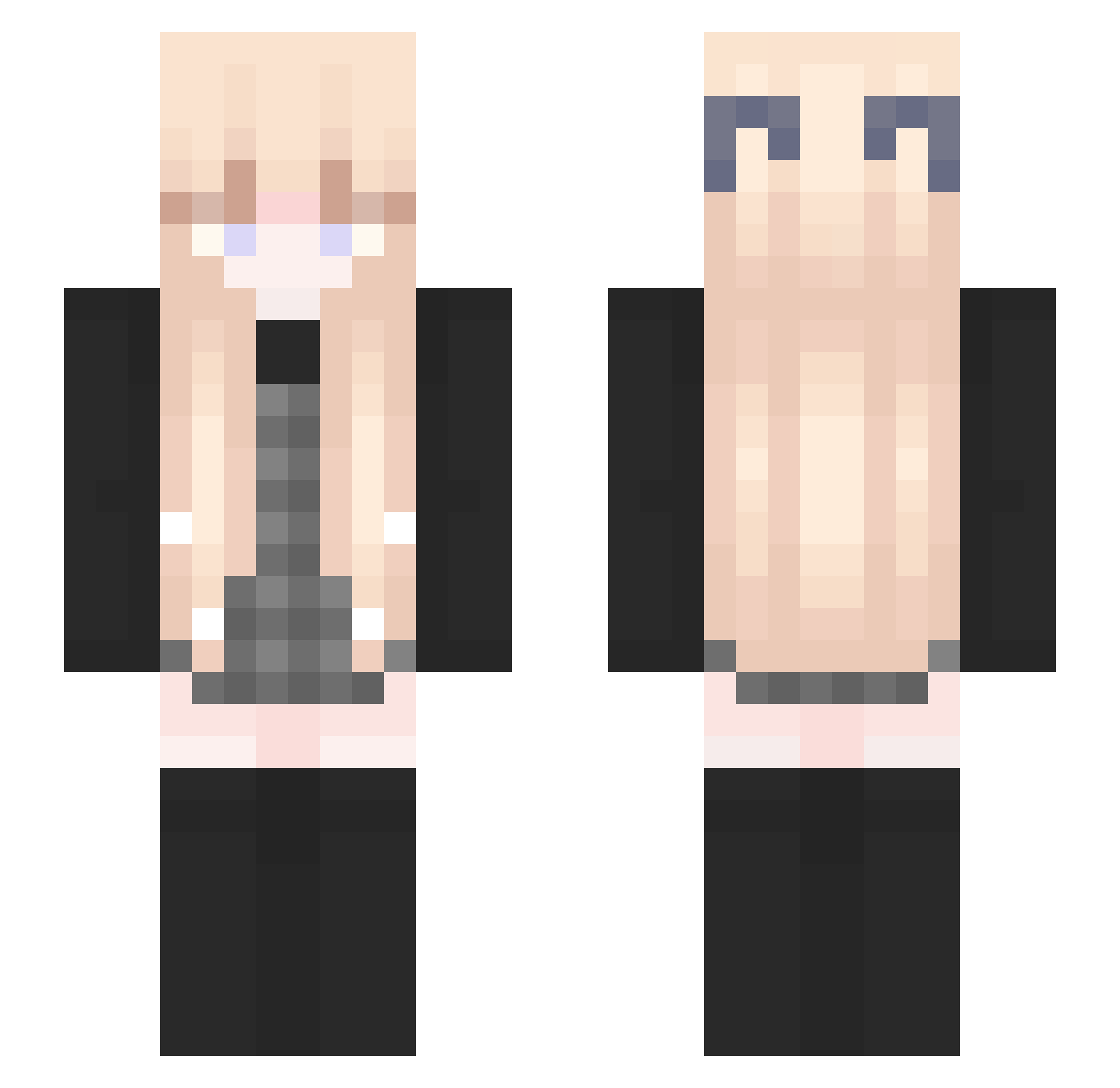xuezhixiawlaopo Minecraft skin, front and back view