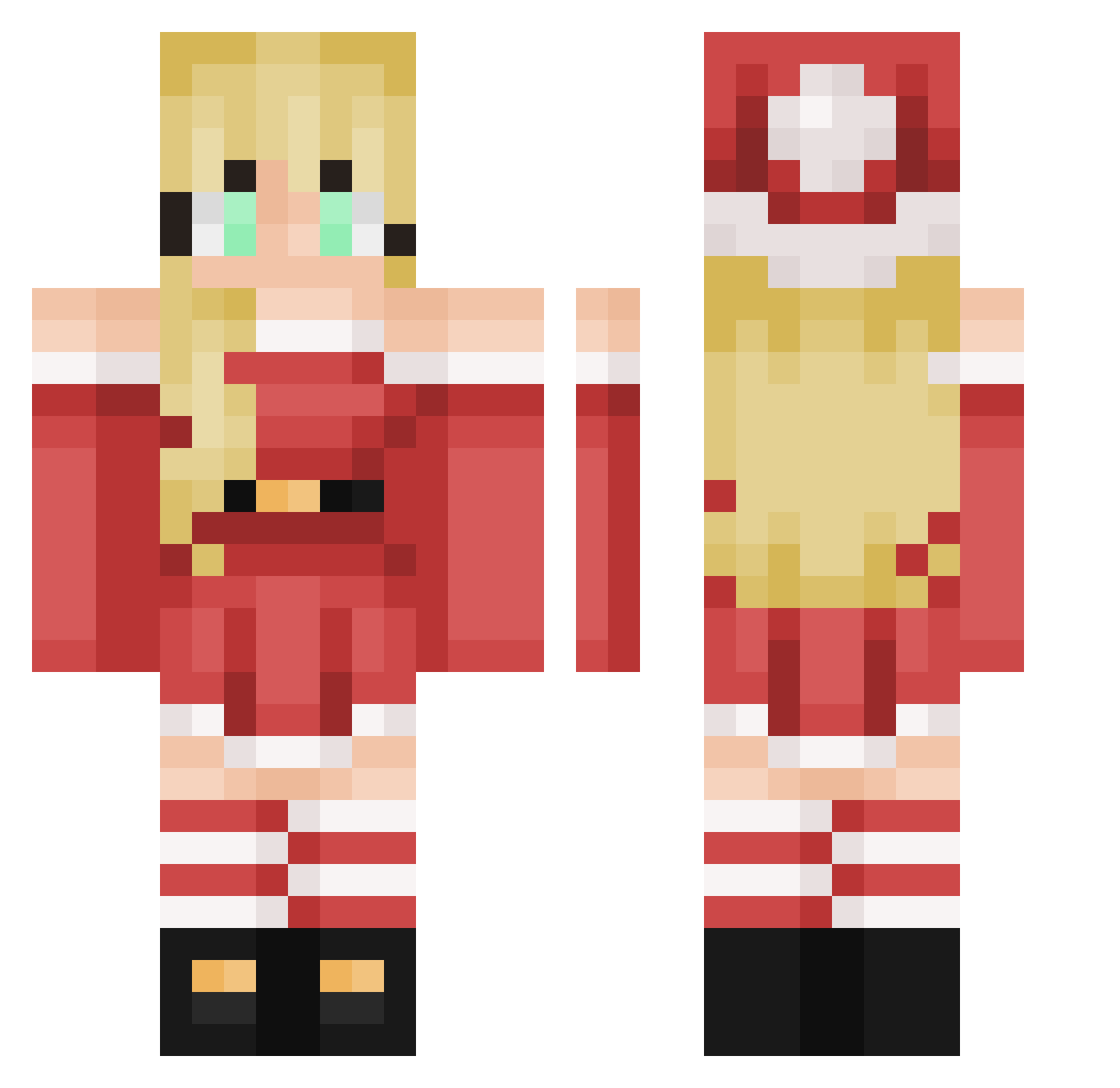 DeezKnutz Minecraft skin, front and back view