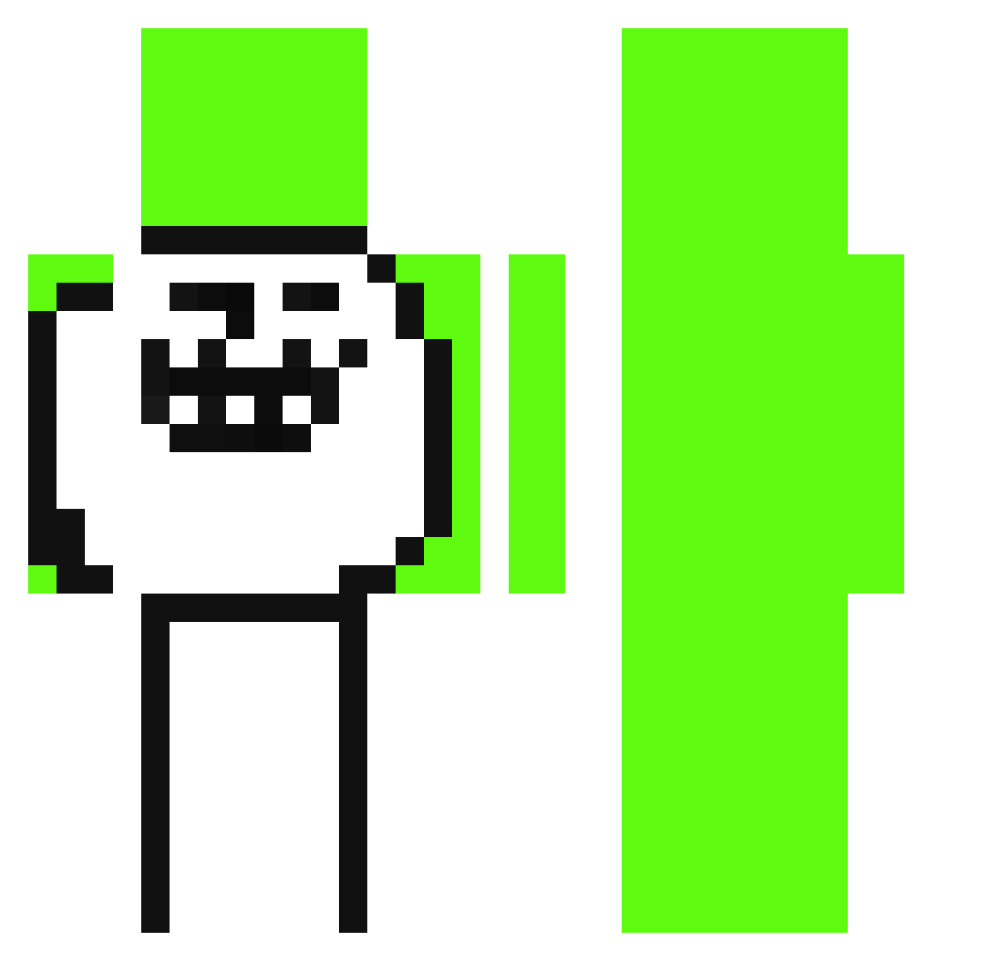 SpookedKauzz Minecraft skin, front and back view