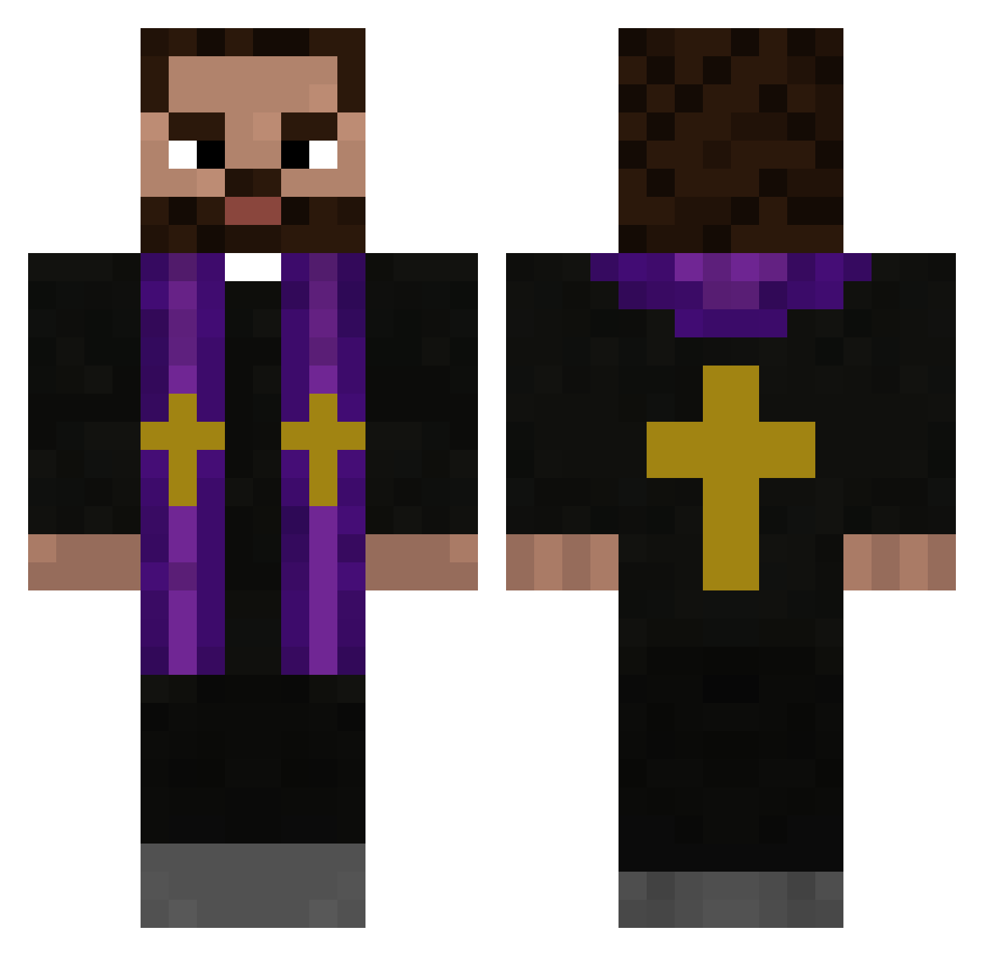 Vincentius_Vult Minecraft skin, front and back view