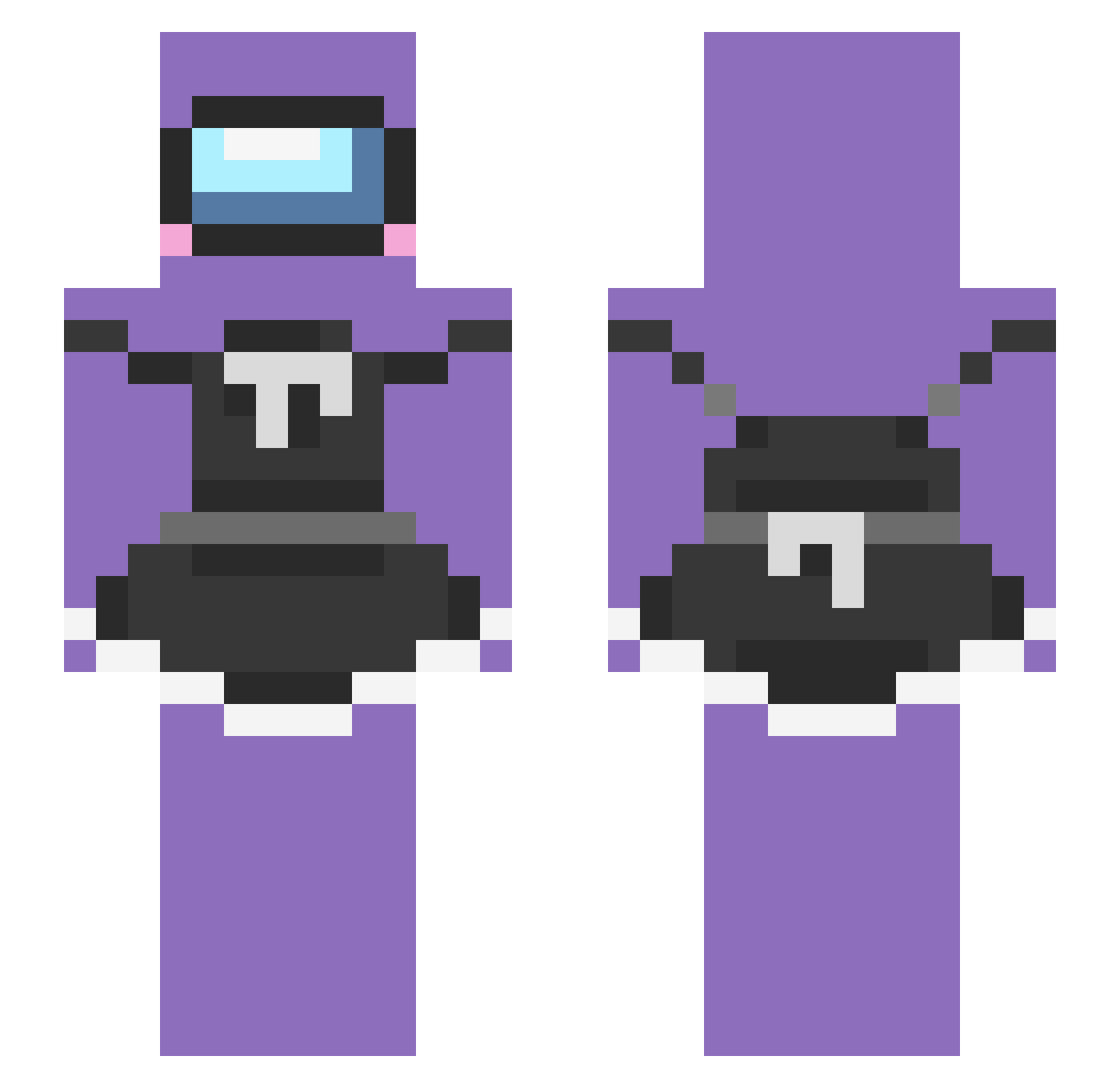 Eract Minecraft skin, front and back view