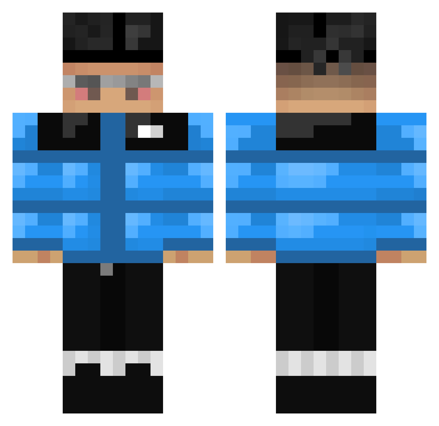 LightRogue Minecraft skin, front and back view