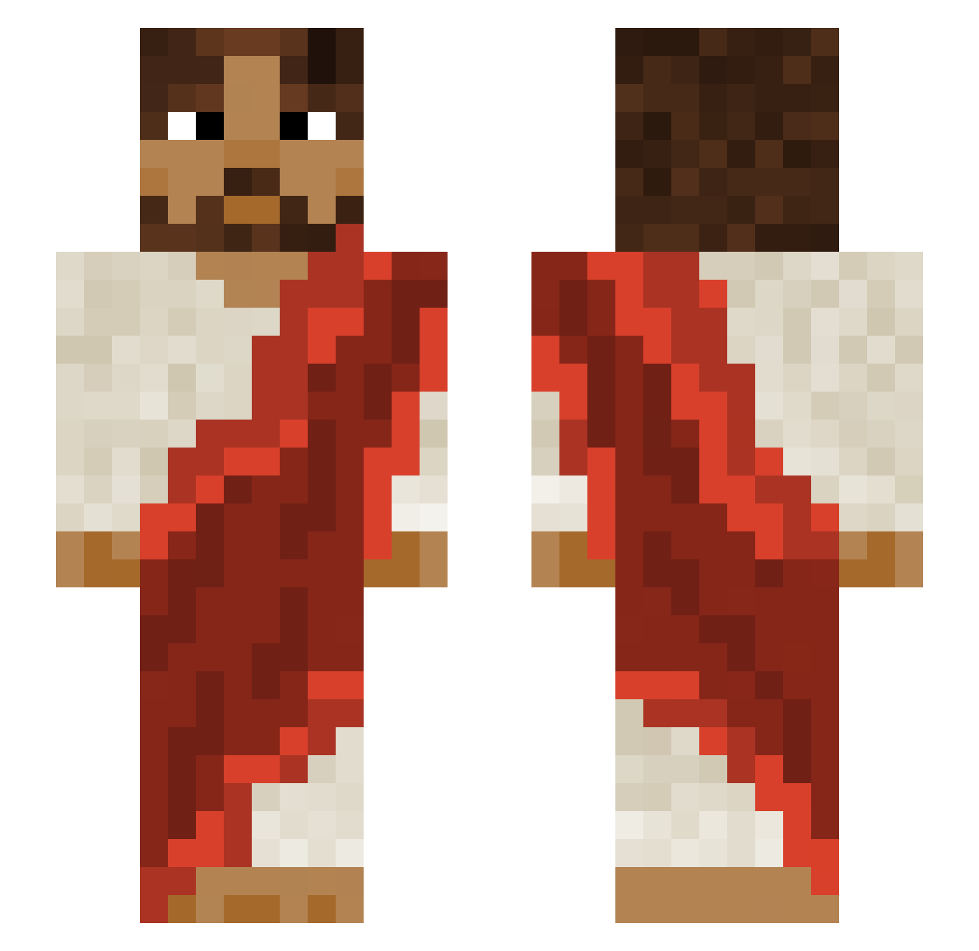 Haltbarkeitsdtum Minecraft skin, front and back view