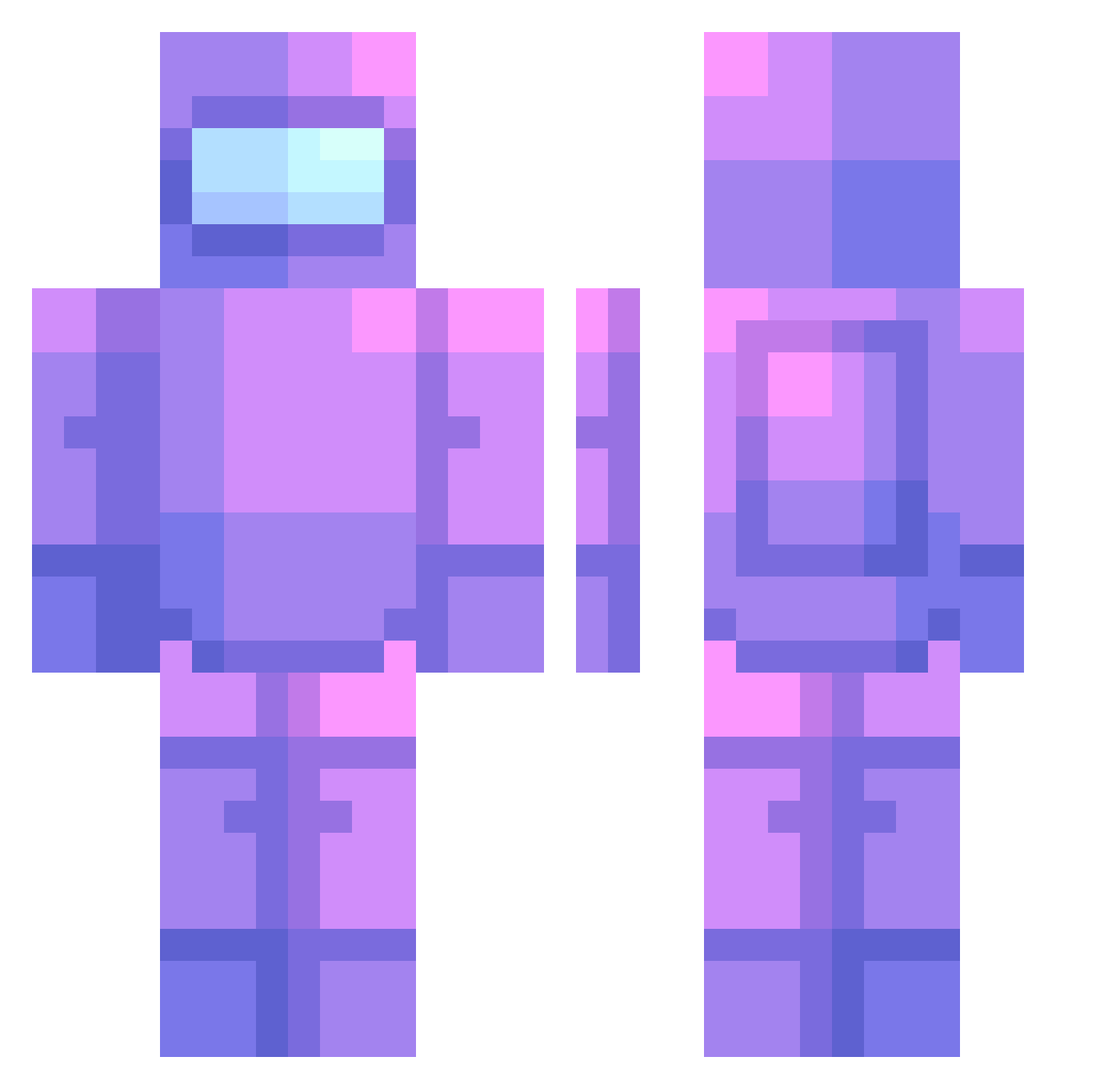 MusicB1iss Minecraft skin, front and back view