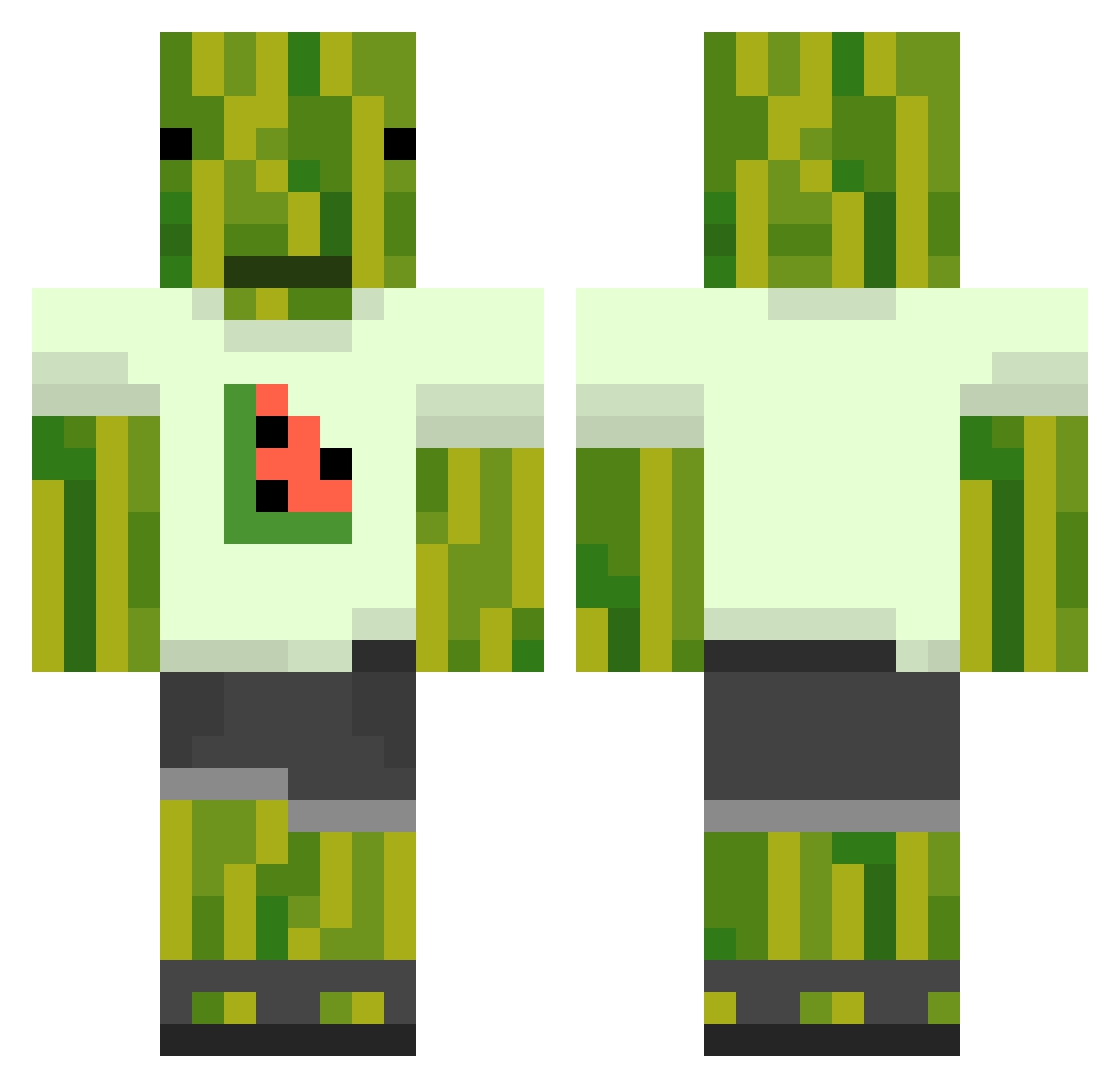 SparklingBoba Minecraft skin, front and back view