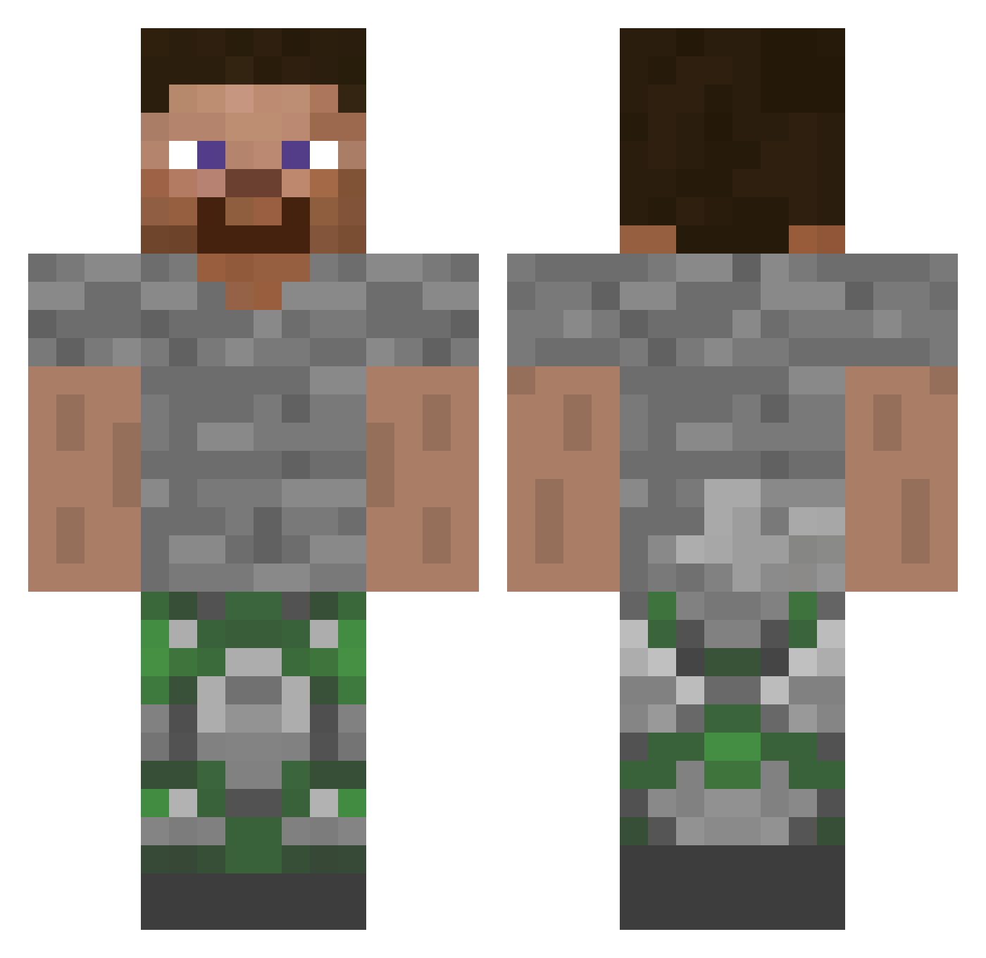 sm3lly_ Minecraft skin, front and back view