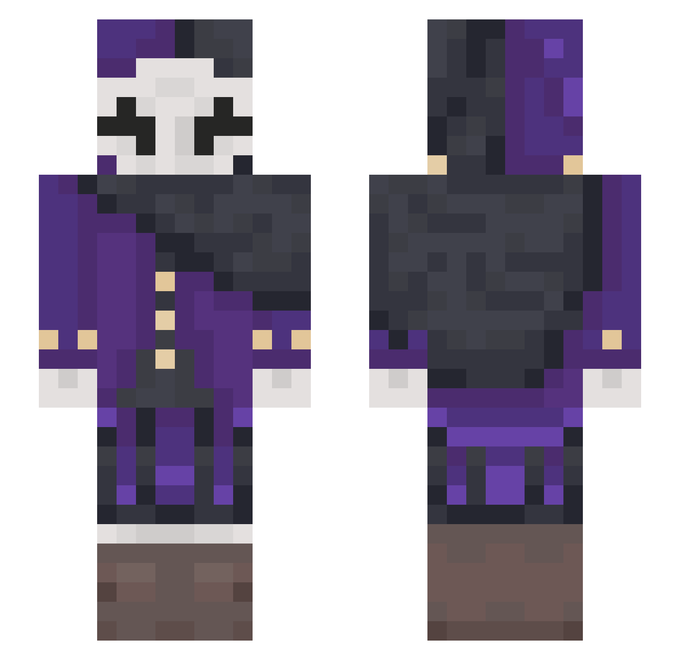 Almait Minecraft skin, front and back view