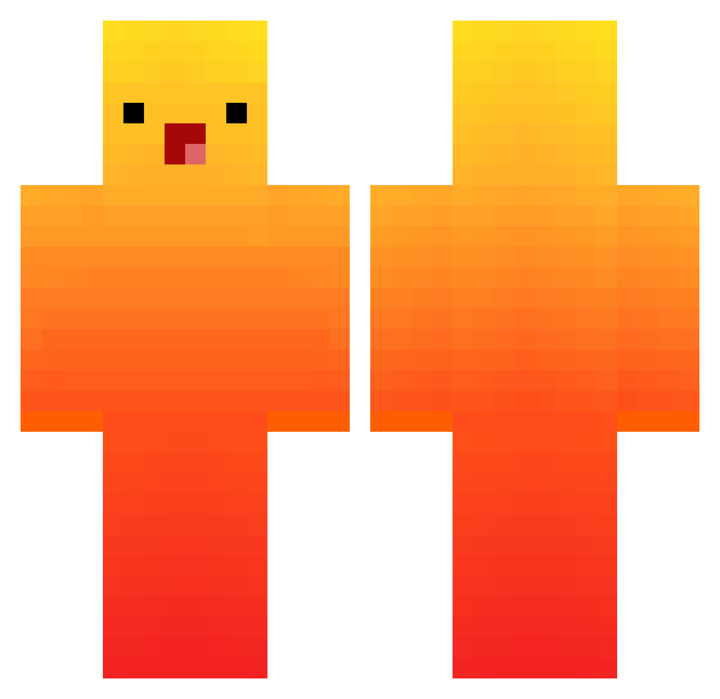 FreckledOnionss Minecraft skin, front and back view