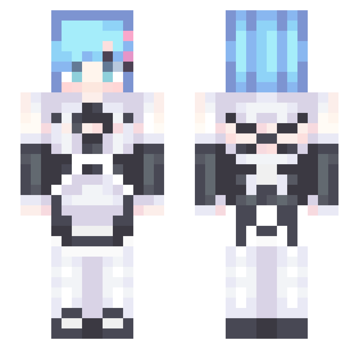 Marce4369 Minecraft skin, front and back view