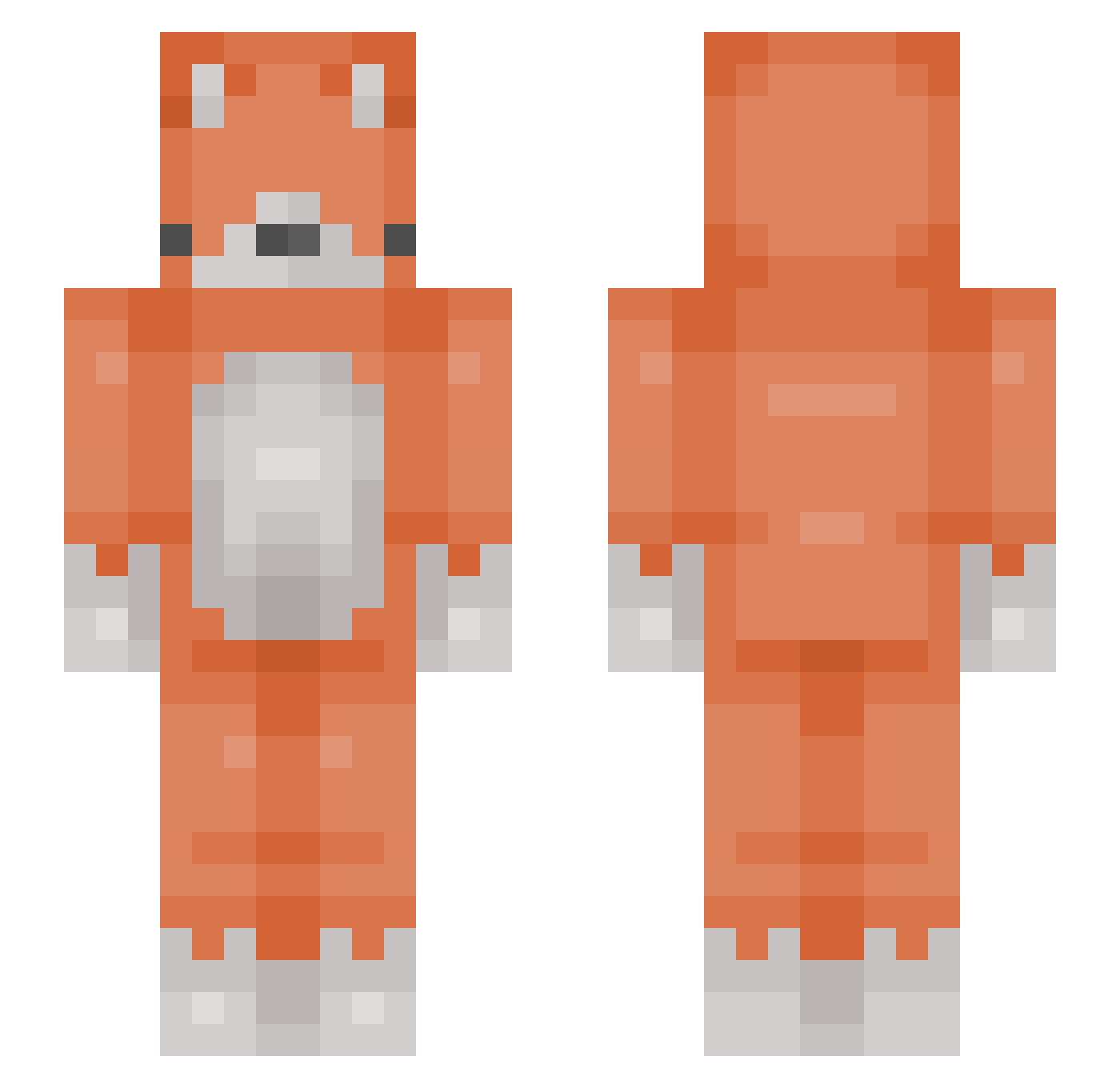 Puppymonkeybaby Minecraft skin, front and back view