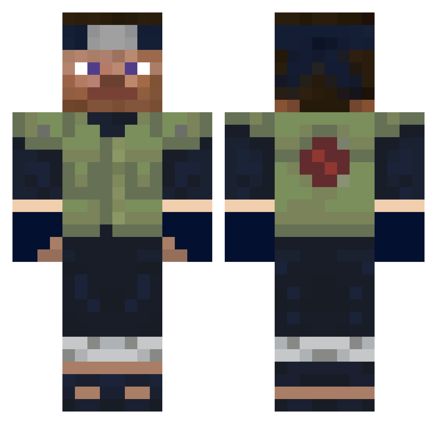 Pose4DaPic Minecraft skin, front and back view