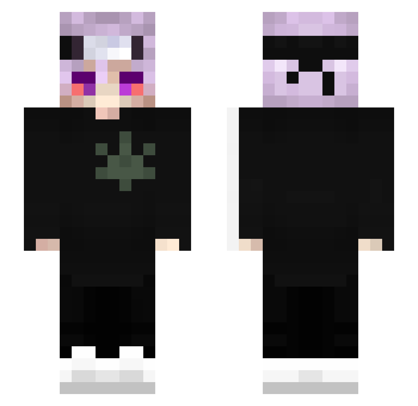Arakimy Minecraft skin, front and back view