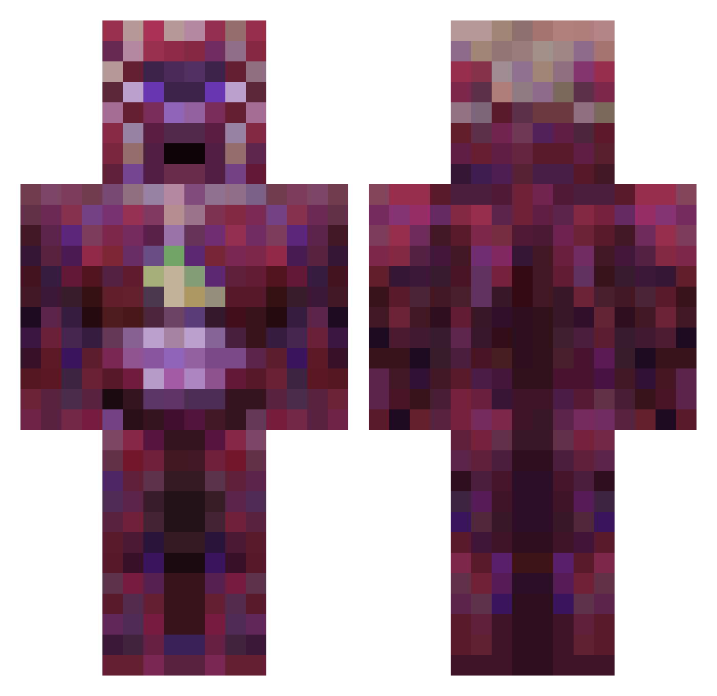 Maliketh81 Minecraft skin, front and back view