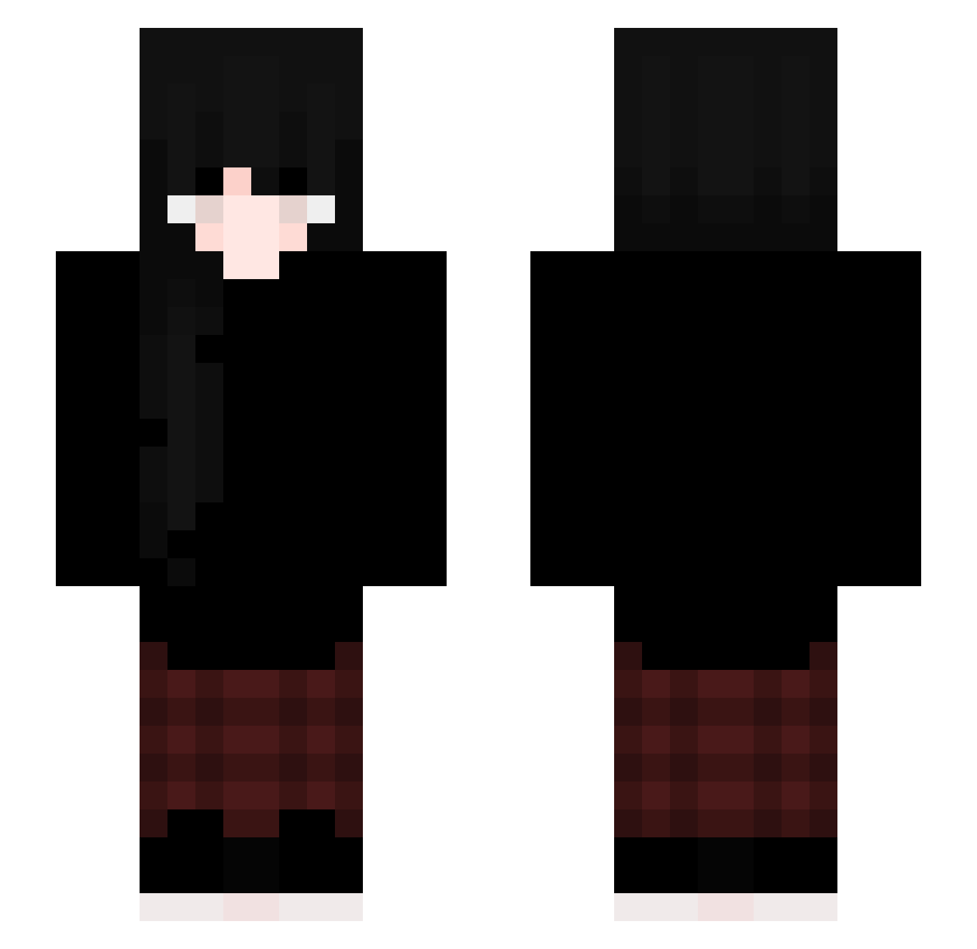 QuestionMarked Minecraft skin, front and back view
