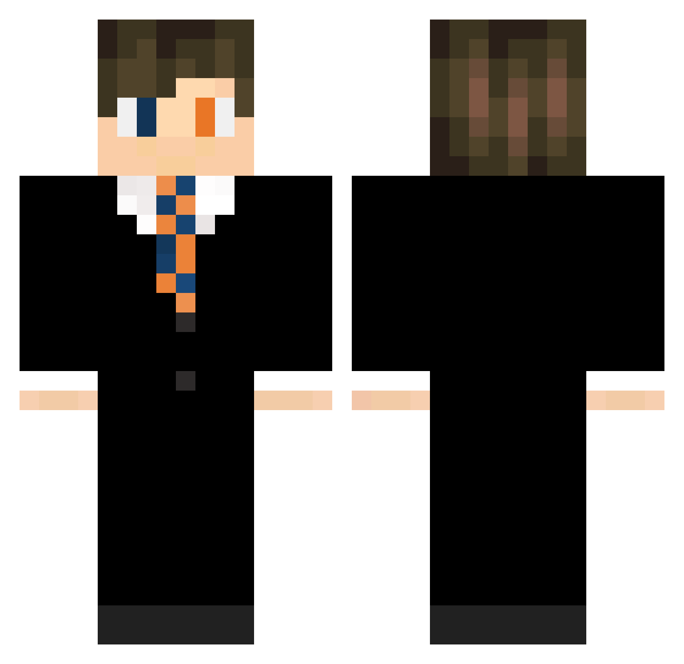 AgentFloydd Minecraft skin, front and back view