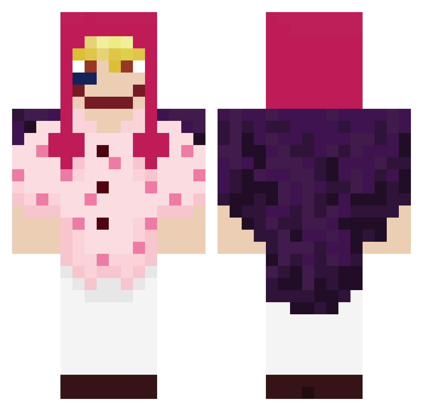 LynxPrime Minecraft skin, front and back view