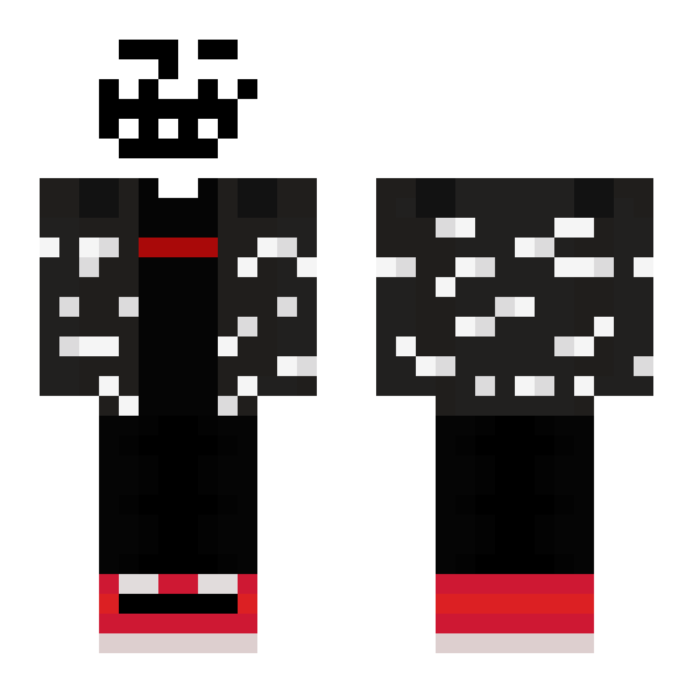 Clxtch Minecraft skin, front and back view