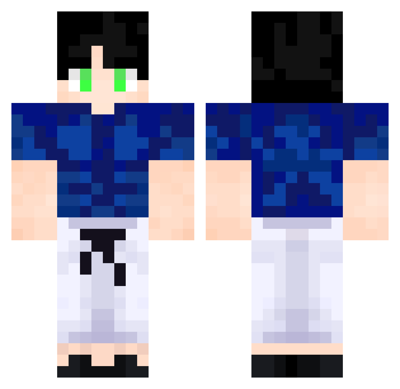BrunoMSA Minecraft skin, front and back view