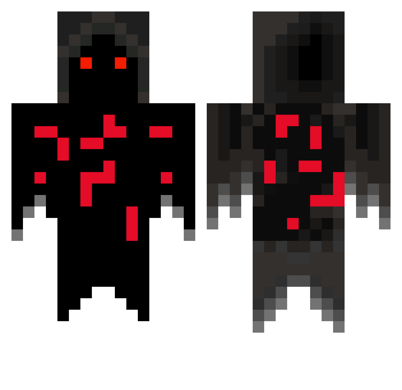 Wingover Minecraft skin, front and back view