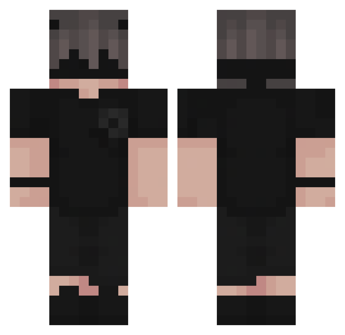 TrickyGG Minecraft skin, front and back view