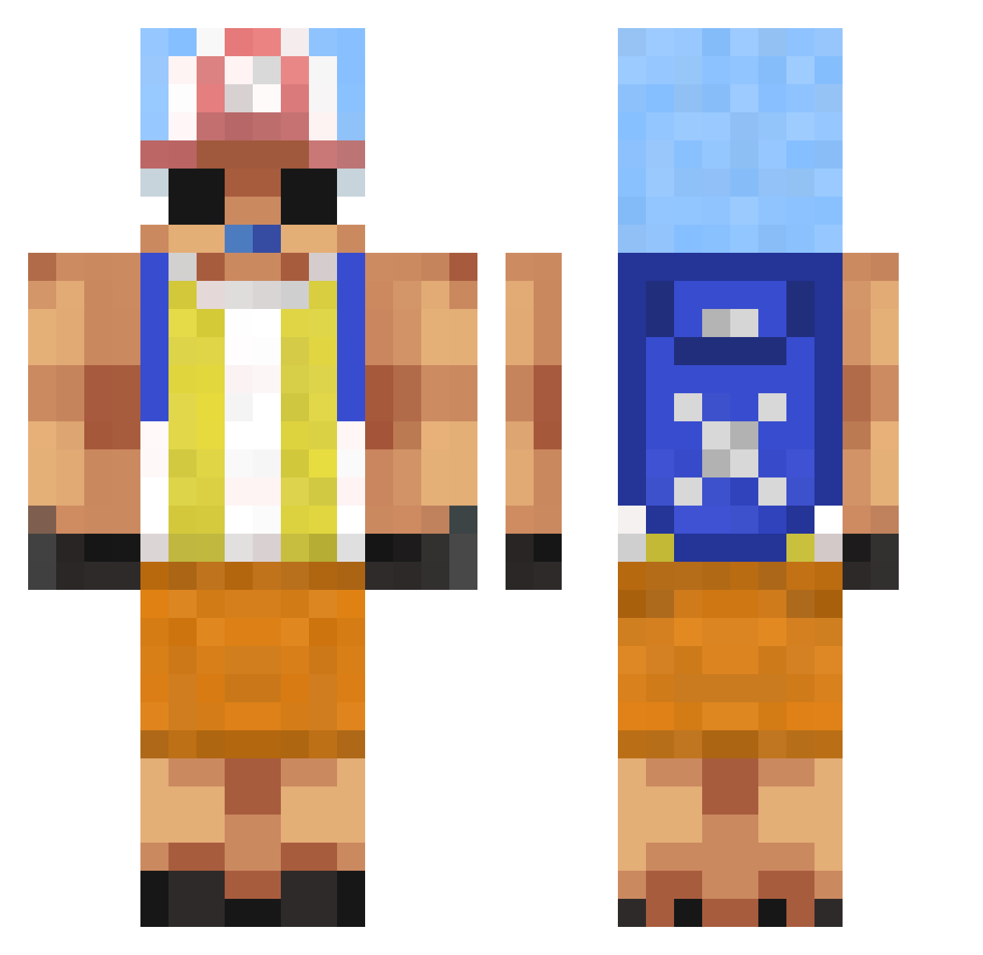 ItzReal3zx Minecraft skin, front and back view